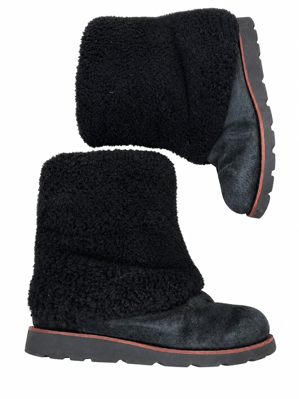 UGG Black Shearling Mid-Calf Winter Boots
